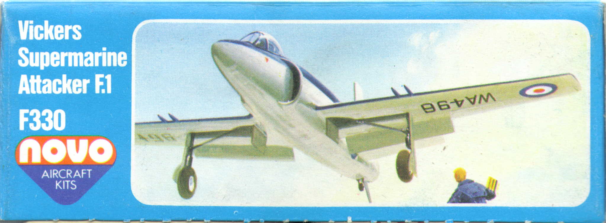 Малая сторона коробки NOVO Toys Ltd F330 Supermarine Attacker, 1979